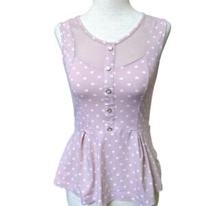 Urban Outfitters Pins & Needles Mesh Peplum Tank S